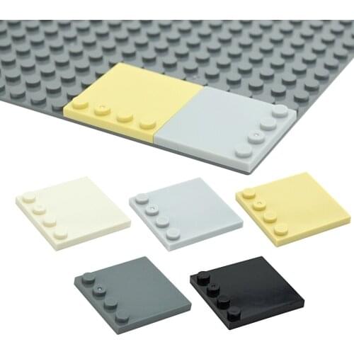 Building Blocks Accessories DIY Plastic Plates 4x4 Tile with Studs on Edge MOC Parts Bricks 6179 Educational Toys for Children