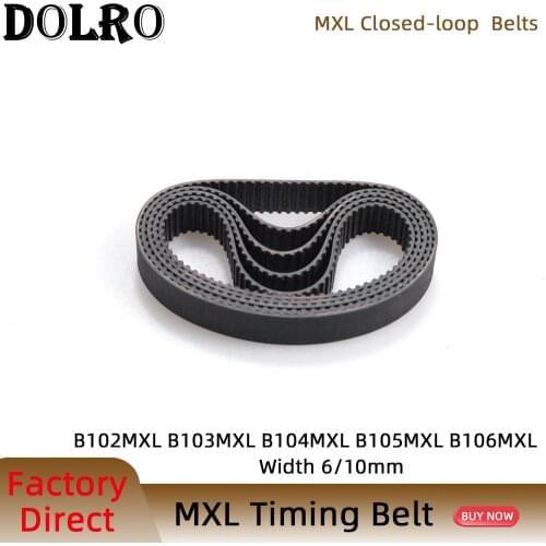 5/10pcs MXL Timing belt B102 B103 B104 B105 B106 Width 6/10mm Synchronous belt 81MXL 82MXL 83.2MXL 84MXL 85MXL Pitch 2.032mm