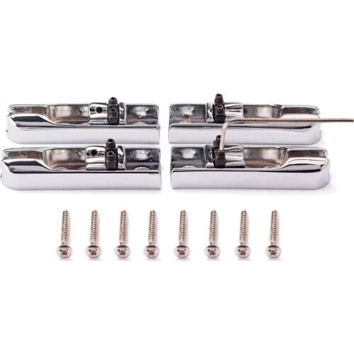 4Pcs Brass Electric Guitar Bridge Saddle with Mounting Screw Wrench
