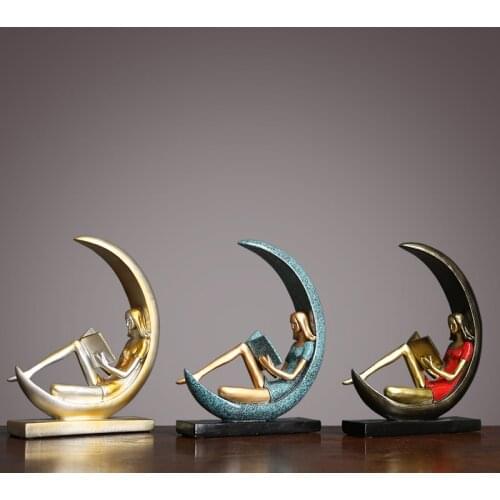 NORDIC ART CHARACTERS CRAFTS DECORATION NORDIC MODERN MINIMALIST READING GIRL DESKTOP TV WINE CABINET STUDY OFFICE DECORATIONS