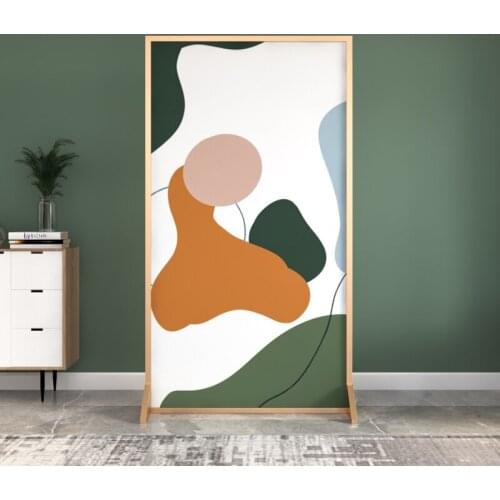 Nordic style light luxury art screen partition living room office entrance entrance mobile georgette metal screen