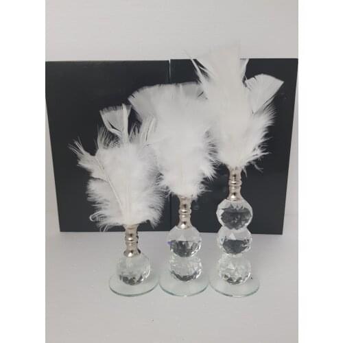 EU HOME DECORATION TRIPLE WHITE FEATHER DECOR SILVER COLOR NOZZLE