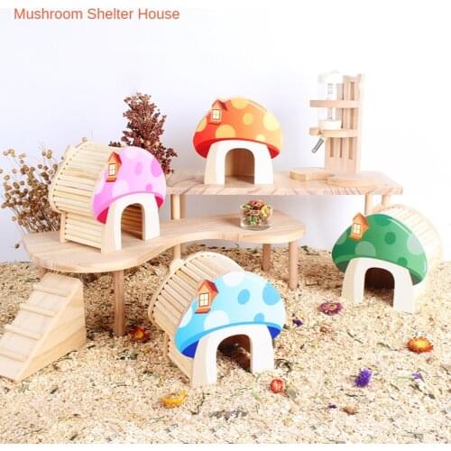 Mushroom-shaped Hamster Shelter Golden Bear Dwarf Rat Small Pet Nest Hamster Accessories Hamster Cage Landscaping Supplies
