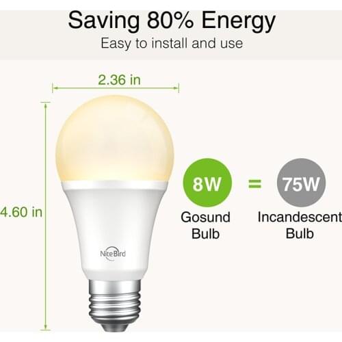 5/3/1PCS Gosund WiFi Smart LED Lamp Bulb Smart Life APP E27 8W 800 Lm Dimmable Warm White Compatible With Alexa