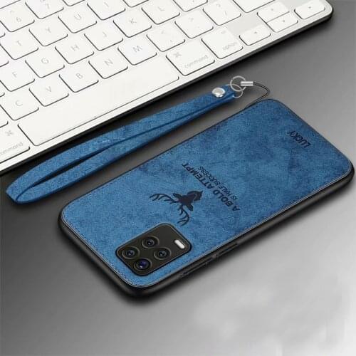 For OPPO Realme 8 Pro Case Soft TPU edge+Hard fabric Deer Cat Protective Back Cover Case for OPPO Realme X2 X7 X50 Pro XT V5 V13
