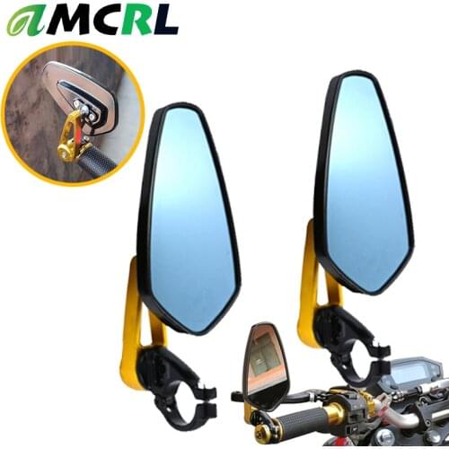 2Pcs Motorcycle Aluminum 7/8" 22mm Bar End Side Rearview Mirror Universal Motorbike Bike Handlebar Rear View Mirrors