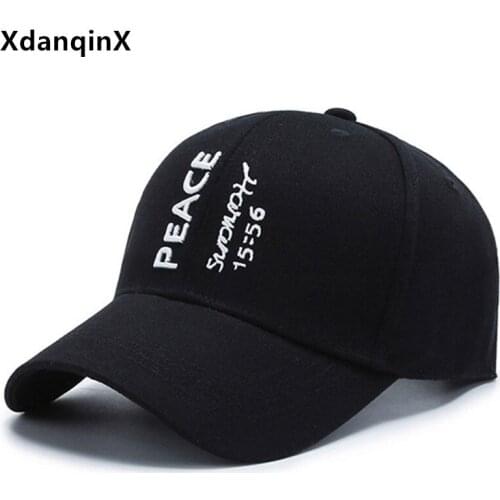 Womens Hat Letter Embroidery Cotton Baseball Caps Mens Casual Sports Cap Snapback Cap Adjustable Size Young Couple Black Cap
