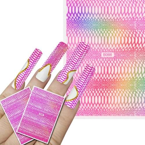 12 Pcs Nail Stickers Nail Stickers Colorful Neon Curve Serpentine Stripe Design Nail Sticker 3D Bohemia Self Adhesive Neon Nail