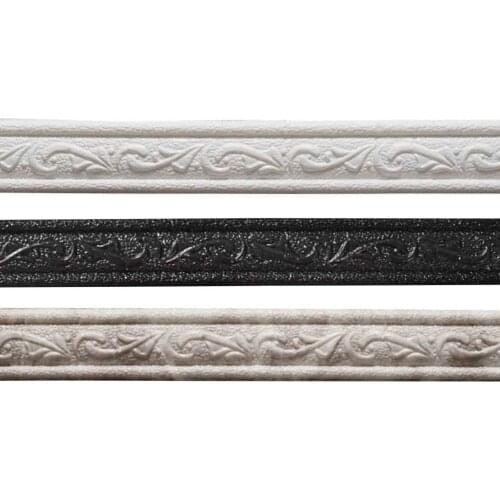 3D Foam Wall Self-adhesive Waterproof Baseboard Wall Stickers Frame Waterproof Corner Wall Decals Background Home Decor