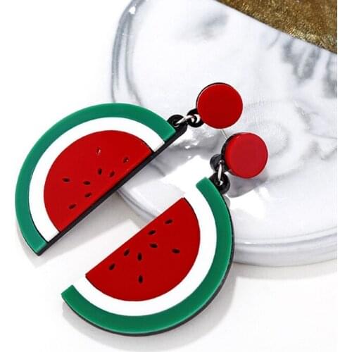 Acrylic Cute Fruits Dangle Earrings Strawberry Tomato Kiwi Lemon Flower Shaped Creative Fashion Drop Earrings For Women Gilrs