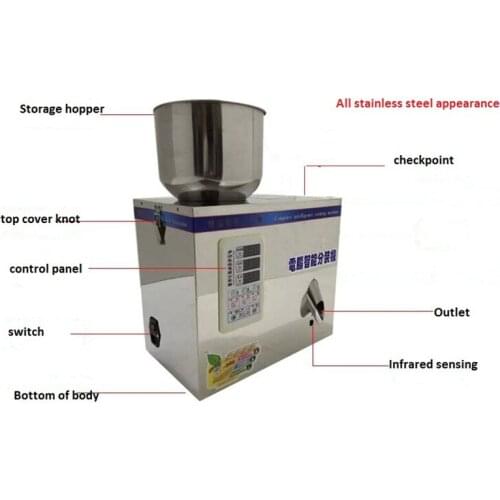 110V/220V With Vibration Faster Feeding Candy Hardware Nut Filling Machine 1-25g Powder and Granule Packing and Filling Machine