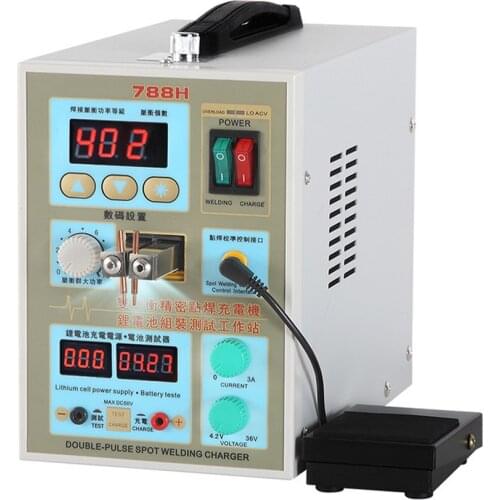 Spot Welder Machine Charging Tester for 18650 Lithium Battery Pack 1.5KW Welding Digital Display Double Pulse Welding Machine