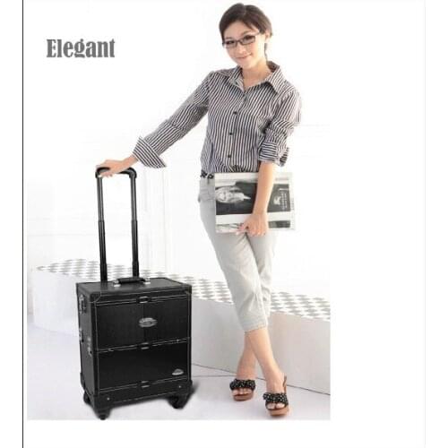 EMS Free Shipping professional Professional Cosmetic Salon Makeup Beauty Case Trolley makeup box