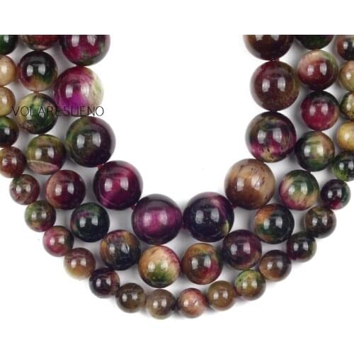 6/8/10mm Natural Stone Beads Multicolo Round Tiger Eye Loose Spacer Beads For Jewelry Making DIY Charms Bracelet Accessories 15