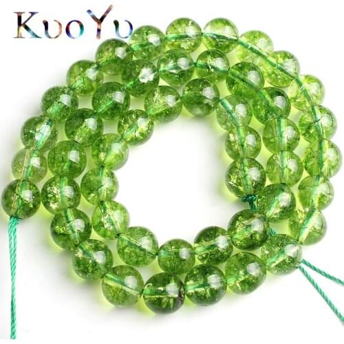 Natural Stone beads Green Peridot Round Loose Spacer Beads 15"Strand 4 6 8 10mm For Jewelry Making Diy Bracelet Necklace