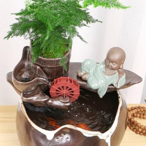 Home Small Living Room Aquarium Water Device Ornaments The Best of Times Ceramic Creative Fountain Desktop Ornaments Home Decore