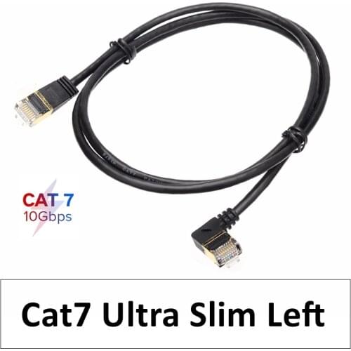 Ethernet Cable RJ45 Cat7 Lan Cable UTP RJ45 Network Cable for Cat6 Compatible Patch Cord 90 Degree Right Angle 10Gbps 0.5m 1m