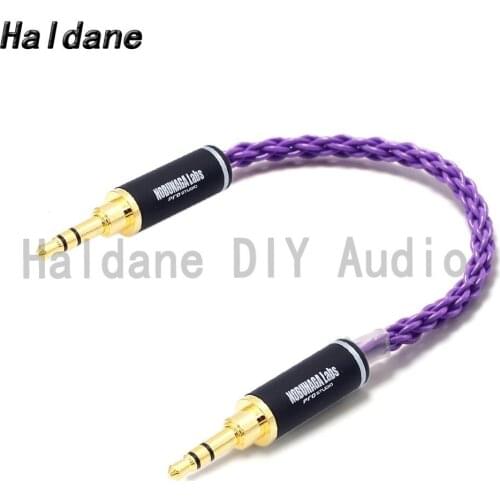 Haldane 7N-occ Silver Plated 3.5mm Male to 3.5mm Male Stereo Audio HFI Audio Cable Car AUX wire jump cable for NOBUNAGA