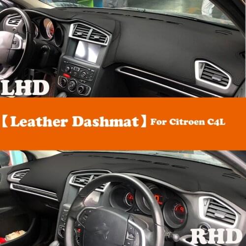 Leather Dashmat Accessories Car-Styling Dashboard Covers Pad Dash Mat Sunshade For Citroen C4L 2013 2014 2015 2016 2017 2018