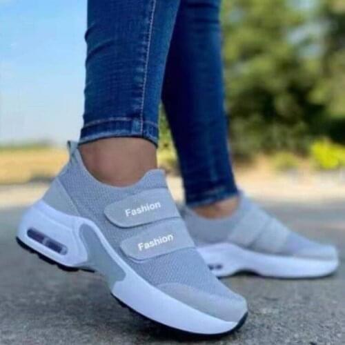 Womens Sneakers Large Size Velcro Mesh Sponge Cake Cushion Thick-soled Sports Casual Shoes Womens Sports Shoes Womens Shoes