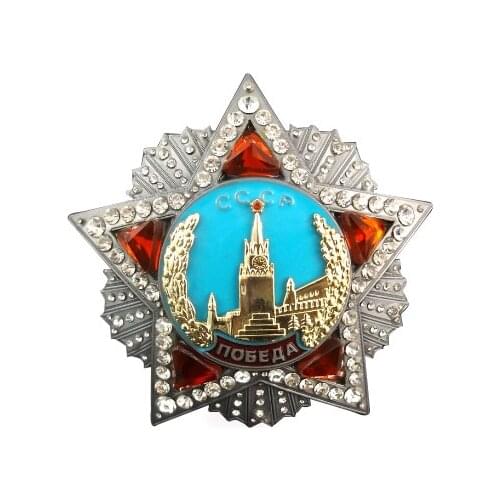 Hot Custom Metal Badge Factory Outlet Crystal Pentagram Badge