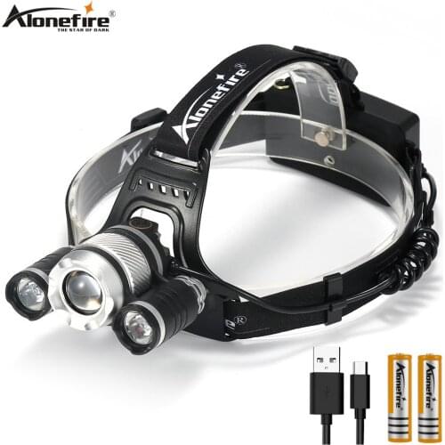 AloneFire HP35 5000lm L2 LED Headlamp 4-Mode Headlight Zoom Adjustable Flashlight Hunting Camping Head Torch by 18650 Battery