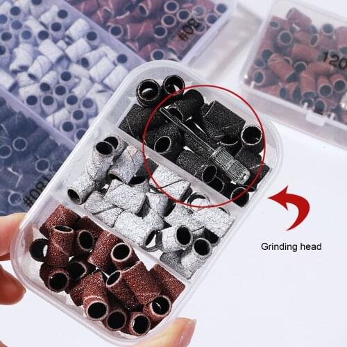 New Sanding Bands for Nail Drill Bits 80 120 180 Grit Optional Nail Manicure Accessories for Nail Beauty Salon Nail Art Tool