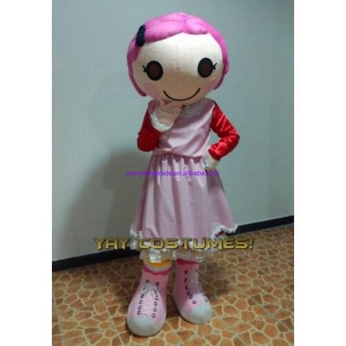 New arrival Cute Cartoon Character Pink Girl Cartoon Mascot Costume Lalaloopsy Adult Size HOT SALE