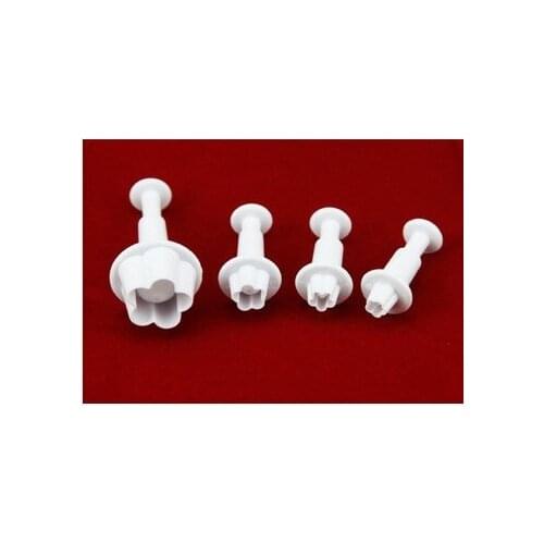 New Set of 4pcs Flower Blossom Plunger Cutter cake decorating fondant plunger embossing tool