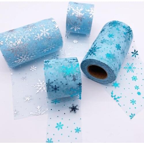 New Product 25 Yards/Roll Organza Tulle Reel Fabric Ribbon DIY Skirt Fabric Gift Craft Party Wedding Christmas Ornament Silver