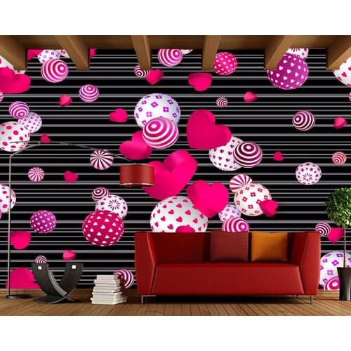 Papel de parede Valentines Day Heart Balls photo wallpaper living room bedroom dining room TV background custom wallpaper mural
