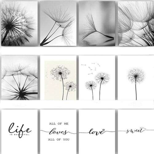 Dandelion Wall Art Canvas Painting Make Wish Dandelion Poster Prints Nordic Style Minimalist Living Room Bedroom Nursery Decor