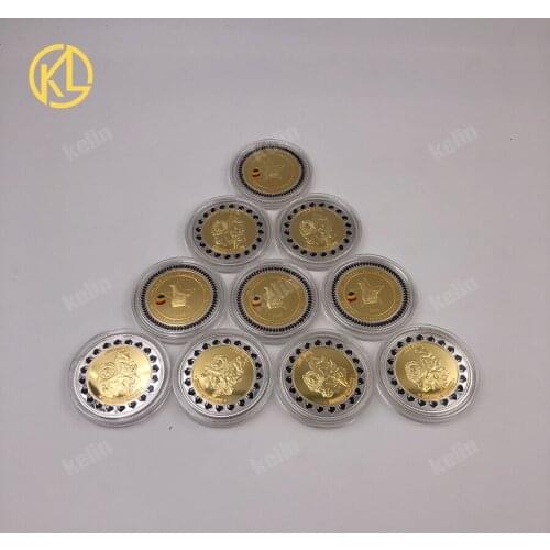 1000pcs Original Gold Plated Coin Collectibles Zimbabwe One Hundred Trillion Dollars Buffalo Bullion Coin for Christmas Gift