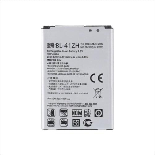 High Quality 1900MAH Battery BL41ZH BL-41ZH REPLACEMENT BATTERY For LG Leon L50 C40 H345 MS345 D213N Battery BL 41ZH