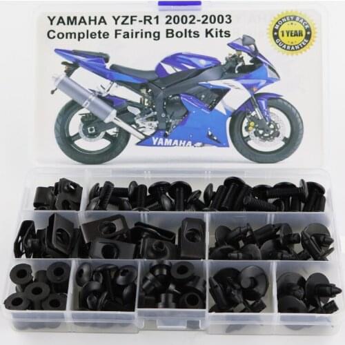 Fit For Yamaha YZF-R1 R1 2002 2003 Motorcycle Full Fairing Bolts Kit Bodywork Screws Fairing Clips Steel Kit Set
