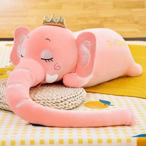 95/130CM Cute Animal Pillow Stuffed Elephant Soft Plush Toy Long Nose Elephant Cushion Stuffed Animal Plush Toys