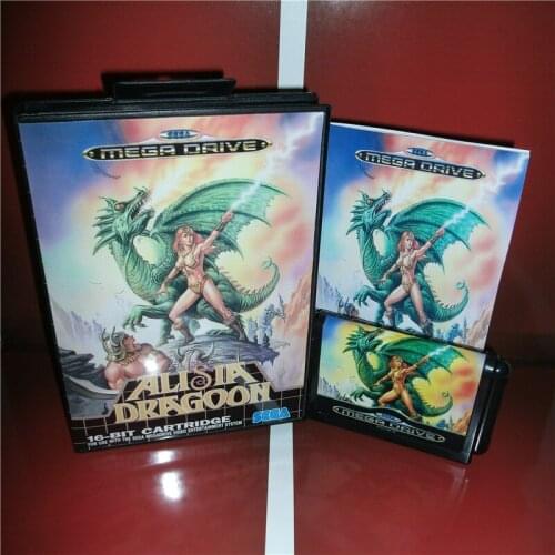 Alisia Dragoon EU Cover with box and manual For Sega Megadrive Genesis Video Game Console 16 bit card