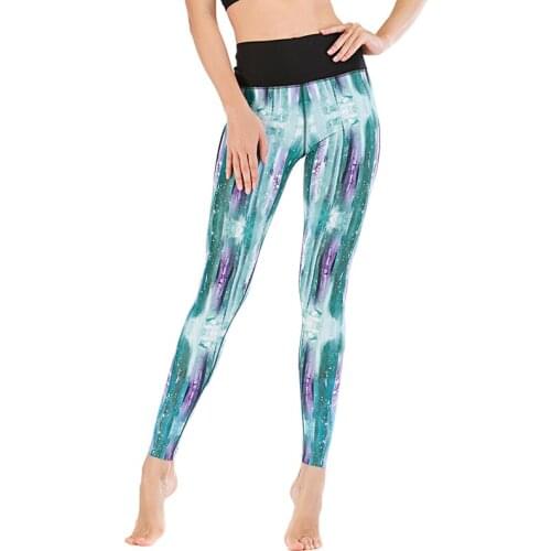 2020 Fitness Pants Glaze Printed Womens Yoga Gym Leggings Stretch Tight Workout Trousers Green Sportswear Healthy Sport Female