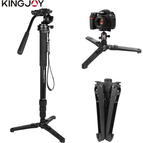 Kingjoy MP3008+KH-6750 Professional Monopod Dslr Camera Tripod Stand Para Movil Flexible Tripe Stativ For All Models SLR DSLR