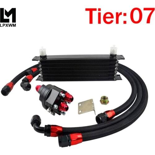 Universal 10 Row OIL COOLER 10AN Aluminum Engine Transmission Oil Cooler Relocation Kit