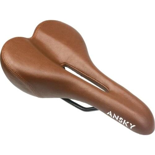 Bicycle Saddle Retro Bike Seat Hollow Cycling Saddle Vintage Custion Road Bike MTB Saddle Classic PU Leather Brown Bike Seat