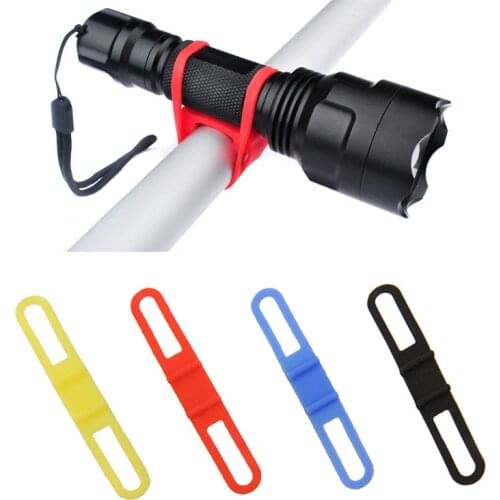 Bike Flash Light Silicone Band Bicycle Flashlight Phone Strap Tie Ribbon Mount Holder MTB Cycling Flashlights Fixed Accessories