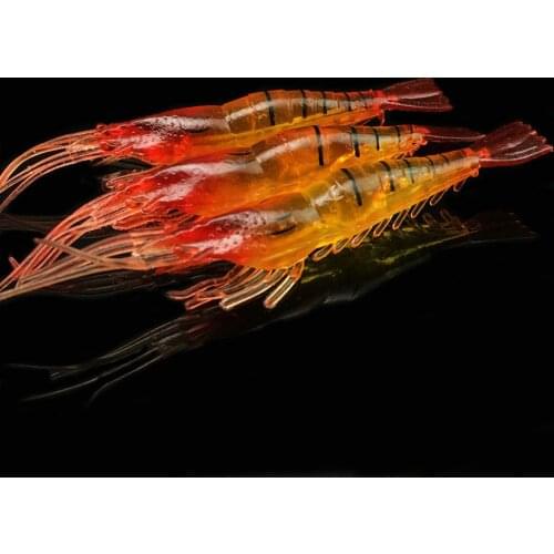 WALK FISH 5PCS/Lot Soft Shrimp Lure Bait Soft Silicone Simulation Lifelike Prawn soft shrimp Artificial Bait Soft Fishing Lure