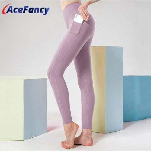 Acefancy Women Yoga Pants With Pocket Elastic Fitness leggings Women Tummy Control Legging T2264 Gym Tights Female Yoga Leggings