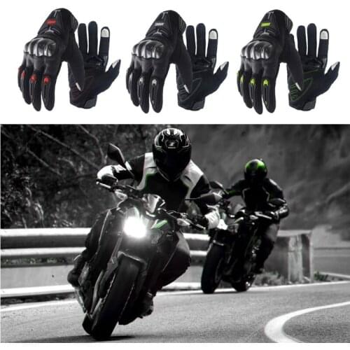 1 Pair Motorcycle Motocross Gloves Carbon Fiber Motorbike Biker Racing Riding Moto Gloves Screen Touch Breathable Gloves