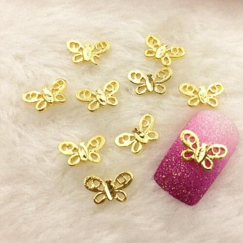 10pcs/bag Retail Japan New 3D Nail Sticker Metal Alloy Kawaii Butterfly DIY Charm Nail Tools for manicure