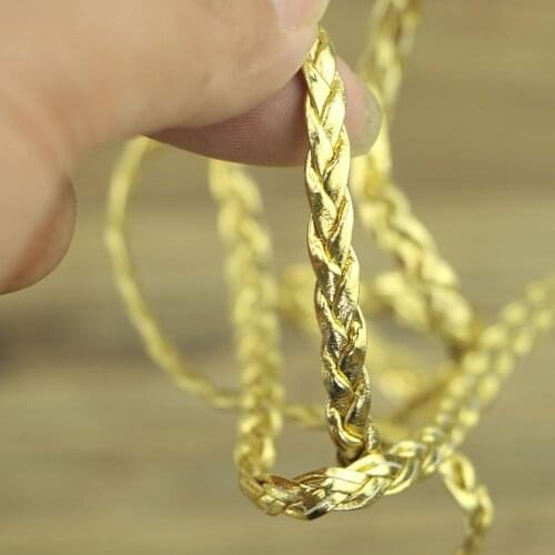 New 10/lot Golden Silk Lace Trim For Garment Accessories Decoration Sew On Guipure Lace Fabric GOLD CORD Flat rope