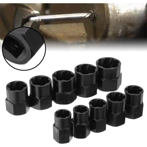 10Pcs Broken Bolt High Remover Extractor Tool Set Damaged Nut Stripped Socket Wrench Kit Hardware Repair Hand Tool