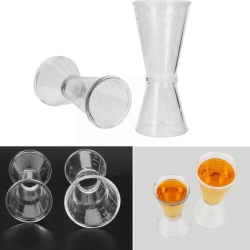20/40ml Transparent Resin Bar Wine Cocktail Shaker Double Shot Accessories Wine Bar Drink Jigger Cup Measurer Short Mixer Y7F1