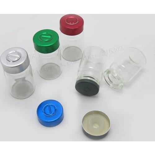 5ml Clear Empty Small Butyl Silocone Rubber Stopper Glass Bottles Vials Jar 5cc Glalss Essencec Contaianers with Aluminum Cap